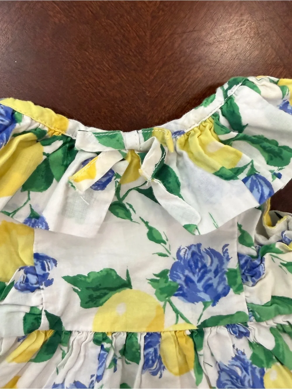 Janie and Jack Baby Girl Lemon and Floral Print Dress and Bloomers Set Sz 0-3M